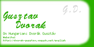 gusztav dvorak business card